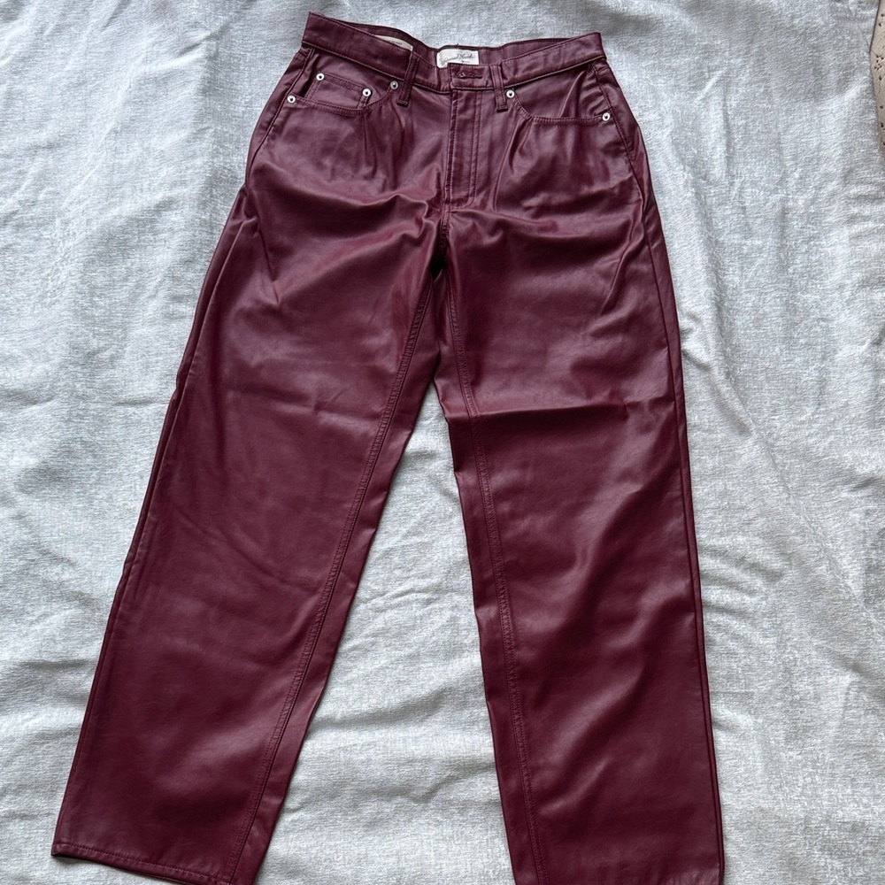 Universal Thread Maroon Faux Leather Pants Women’s Size 8